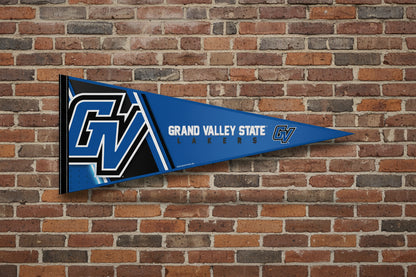 Grand Valley State Lakers 12x30 NCAA felt pennant on brick wall