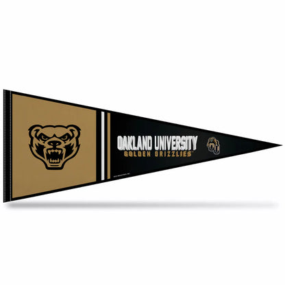 Oakland Golden Grizzlies 12x30 soft felt NCAA pennant featuring bold team graphics and official school colors.