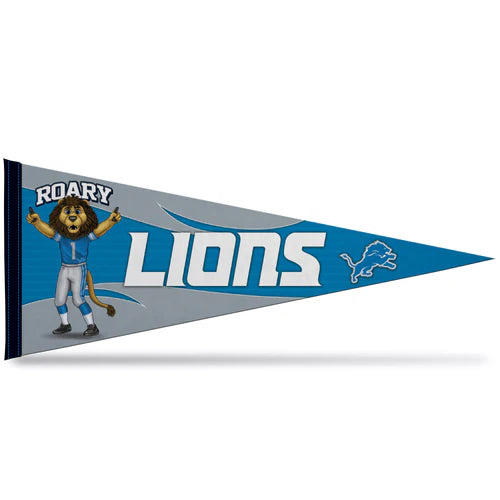 Detroit Lions NFL Pennant - 12"x30" Soft Felt with team graphics. Official NFL licensed product for passionate Lions fans.