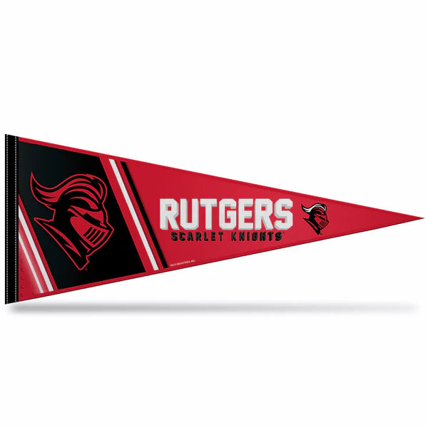 Rutgers Scarlet Knights 12x30 soft felt NCAA pennant with bold team colors and officially licensed graphics.