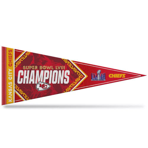 Kansas City Chiefs 2024 Super Bowl LVIII Champions Soft Felt 12X30 Pennant by Rico