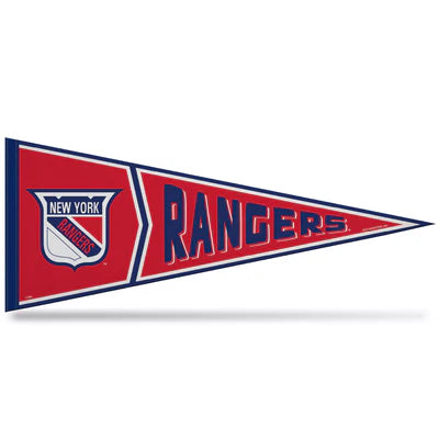 New York Rangers NHL Retro Pennant: 12x30 inches, soft felt material, official team graphics/colors, made by Rico