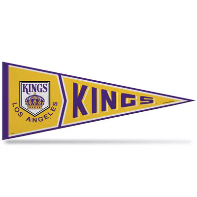 Los Angeles Kings NHL Retro Pennant: 12x30 inches, soft felt material, official team graphics/colors, made by Rico. Officially licensed fan gear for Kings supporters!