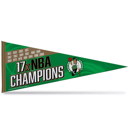 Boston Celtics 12" x 30" 17 Time NBA Champs Soft Felt Pennant by Rico
