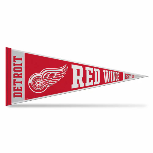 Detroit Red Wings NHL Soft Felt Pennant 12" x 30" by Rico featuring bold team graphics and vibrant colors.