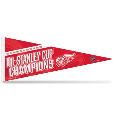 Detroit Red Wings : 11 Time Stanley Cup Champs 12" x 30" Soft Felt Pennant by Rico