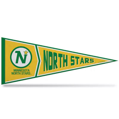 Dallas Stars NHL Retro Pennant: 12x30 inches, soft felt, official team graphics/colors, made by Rico. Show your Stars pride with this officially licensed pennant!