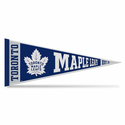 Toronto Maple Leafs 12x30 soft felt pennant by Rico Industries featuring vibrant team graphics and official colors.
