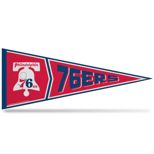 Get pumped for the Philadelphia 76ers with this 12"x 30" Retro Design Soft Felt Pennant by Rico! Vibrant team graphics/colors on soft felt. Officially licensed NBA product.