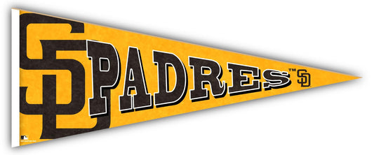 Crafted in the USA, San Diego Padres Wood Pennant - 24" long, 100% MDF, high definition team logo and colors. For indoor use, by Fan Creations.