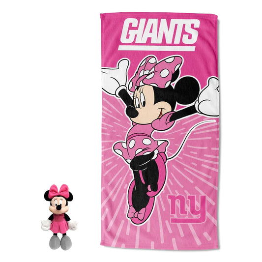 New York Giants Disney Minni Mouse Spirit Hugger Beach Towel Set by Northwest Group