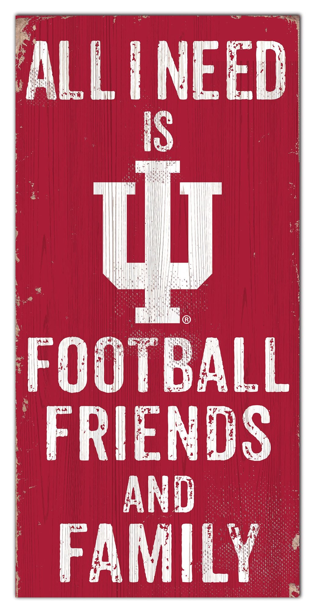 Indiana Hoosiers 6" x 12" Football Friends and Family Distressed Sign by Fan Creations