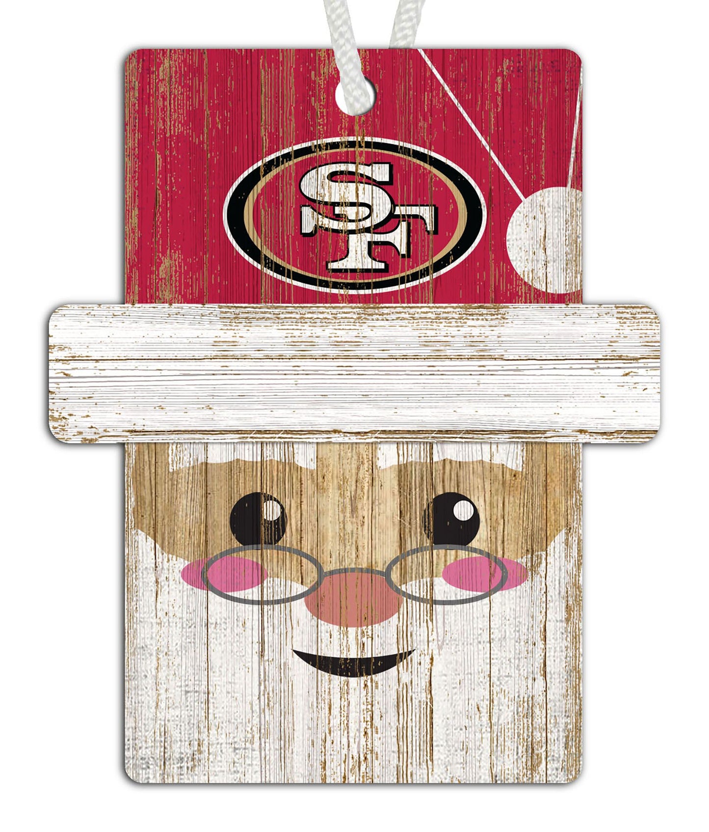 San Francisco 49ers Santa Ornament by Fan Creations