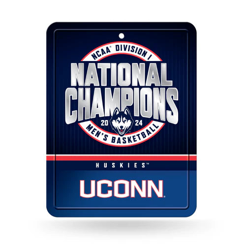 UConn Huskies 2024 NCAA Men's Basketball National Champions Metal Parking Sign by Rico