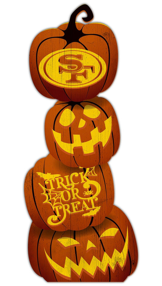 SF 49ers Pumpkin Leaner: 15x31, Indoor Use, MDF, Team Graphics, Officially Licensed, USA-Made by Fan Creations