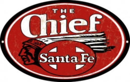  The Chief Oval Metal Railroad Sign - Brand New, 9" x 14", Made in USA, 16 Gauge Steel, Pre-drilled Holes for Easy Hanging, Indoor Use Only
