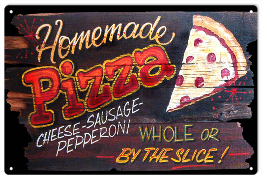Homemade Pizza 12" x 18" Distressed Metal Sign - RG1052