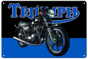 Triumph Classic British Motorcycle 12" x 18" Reproduction Metal Sign Garage Art - RG109B