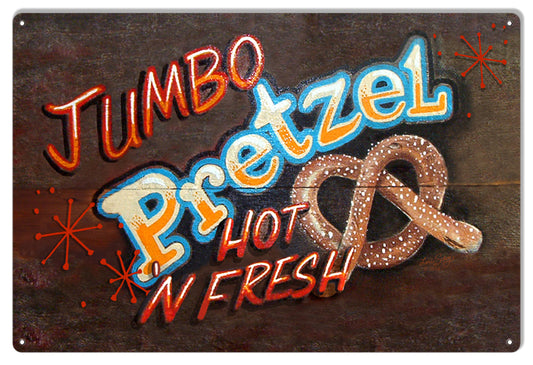 Jumbo Pretzel Hot And Fresh 12" x 18" Bar Sign - RG1133