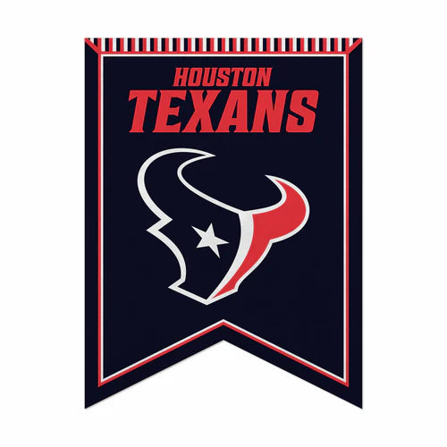 Houston Texans 18" x 24" Rafter Felt Pennant with vibrant team colors and graphics, officially licensed by the NFL.