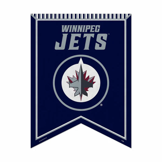 Winnipeg Jets 18x24 felt rafter pennant. Officially licensed NHL team banner featuring the blue and silver logo.