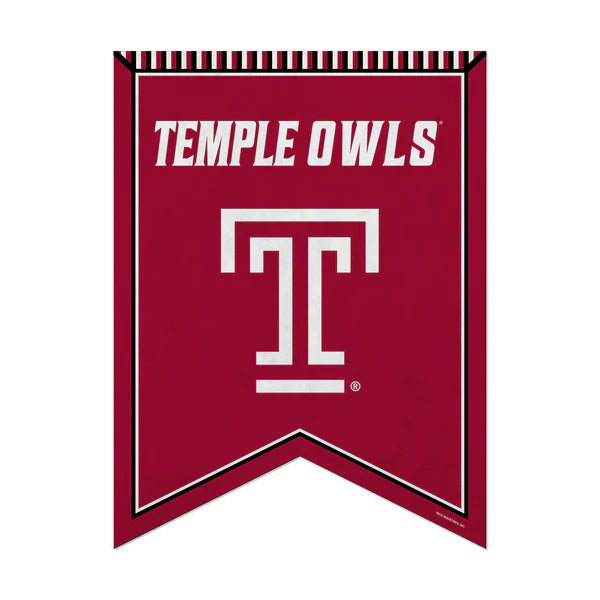 Temple Owls 18" x 24" rafter felt pennant banner with bold school graphics and colors, officially licensed NCAA.