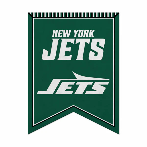 New York Jets 18" x 24" rafter felt pennant banner with team graphics and colors, officially licensed NFL.