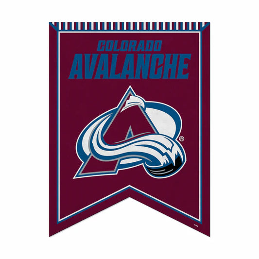 Colorado Avalanche NHL rafter felt pennant banner in team colors, 18x24 inches, official Rico Industries licensed décor