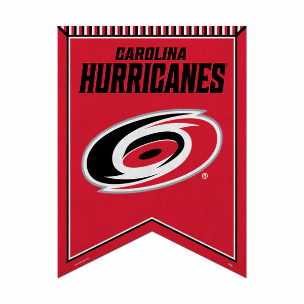 Carolina Hurricanes NHL felt rafter pennant banner, 18x24 size, team graphics, officially licensed by Rico Industries