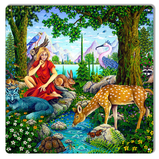 Mother Nature 12" x 12" Metal Sign By Artist Michael Fishel - RVG2653