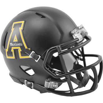 Appalachian State Mountaineers NCAA Replica Mini Speed Helmet by Riddell, 5" tall with chinstrap and faceguard.