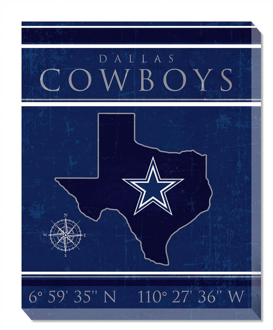 Dallas Cowboys Coordinates 16" x 20" Canvas Sign by Fan Creations