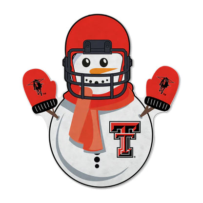 Texas Tech Red Raiders 18" snowman felt pennant with bold team graphics, USA-made décor.
