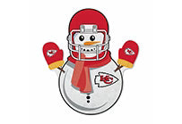Kansas City Chiefs 18" snowman felt pennant with team logo, USA-made and officially licensed.