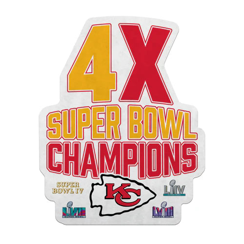 Kansas City Chiefs 4 Time Super Bowl Champions Shape Cut Pennant by Rico