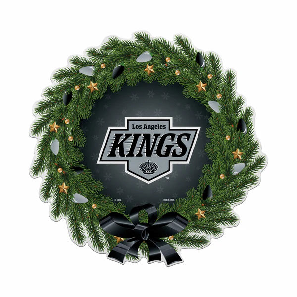 Los Angeles Kings holiday wreath pennant by Rico, 18x18 inches, officially licensed team décor made in USA