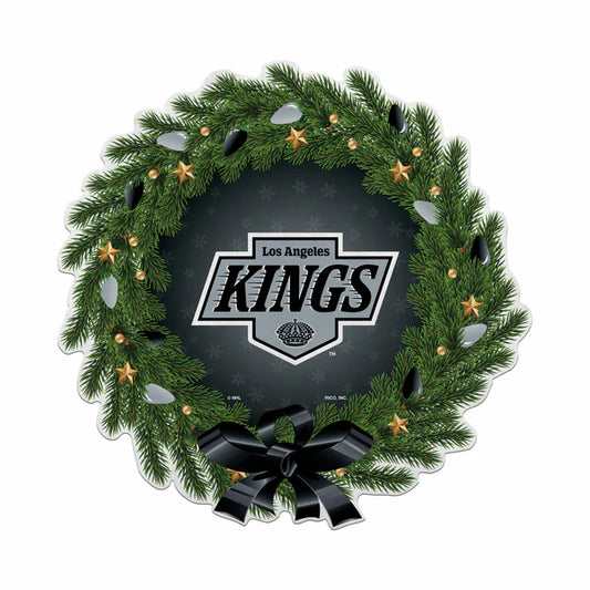 Los Angeles Kings holiday wreath pennant by Rico, 18x18 inches, officially licensed team décor made in USA