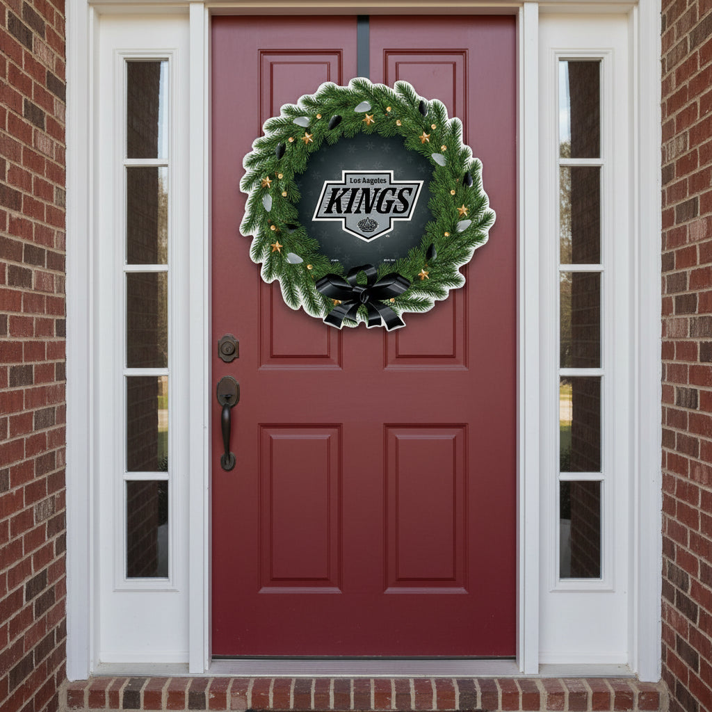 Los Angeles Kings Holiday Wreath Shape Cut Pennant by Rico
