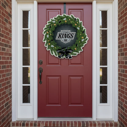 Los Angeles Kings Holiday Wreath Shape Cut Pennant by Rico