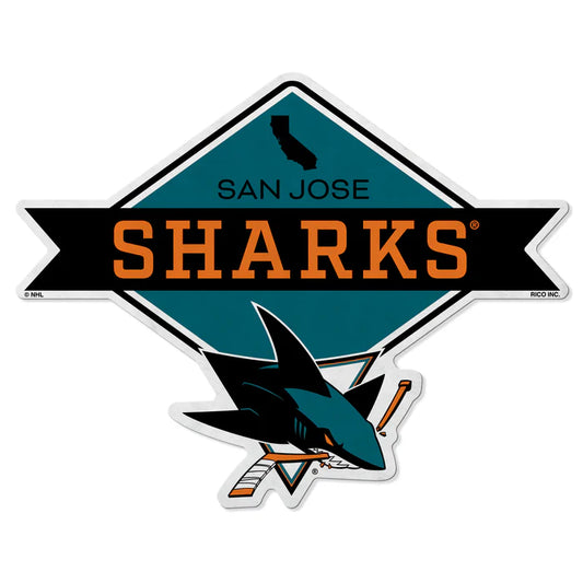 San Jose Sharks Shape Cut Pennant - Diamond Design by Rico