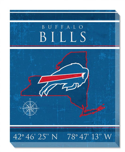 Buffalo Bills Coordinates 16" x 20" Canvas Sign by Fan Creations