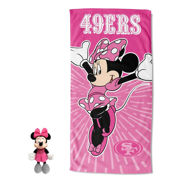 San Francisco 49ers Disney Minni Mouse Spirit Hugger Beach Towel Set by Northwest Group