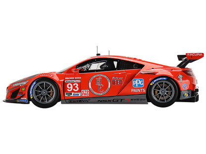 Acura NSX GT3 EVO22 #93 Ashton Harrison - Kyle Marcelli - Tom Long WTR Racers Edge Motorsports 12 Hours of Sebring (2022) 1/18 Model Car by Top Speed