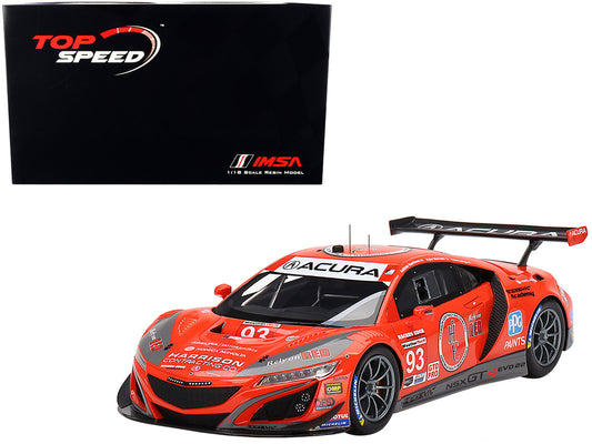 Acura NSX GT3 EVO22 #93 Ashton Harrison - Kyle Marcelli - Tom Long WTR Racers Edge Motorsports 12 Hours of Sebring (2022) 1/18 Model Car by Top Speed