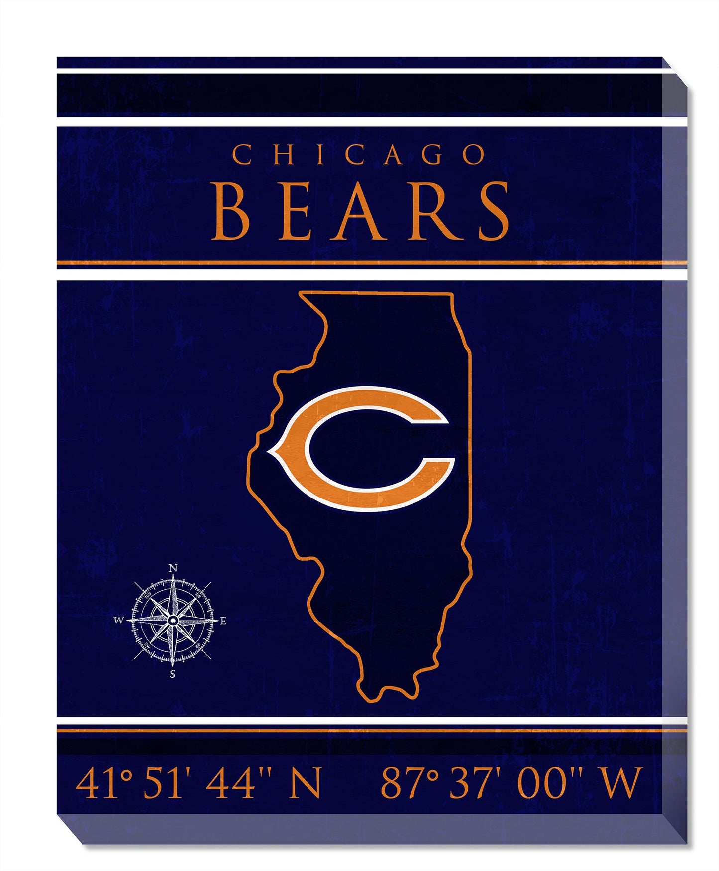 Chicago Bears NFL Coordinates 16" x 20" Canvas Sign by Fan Creations
