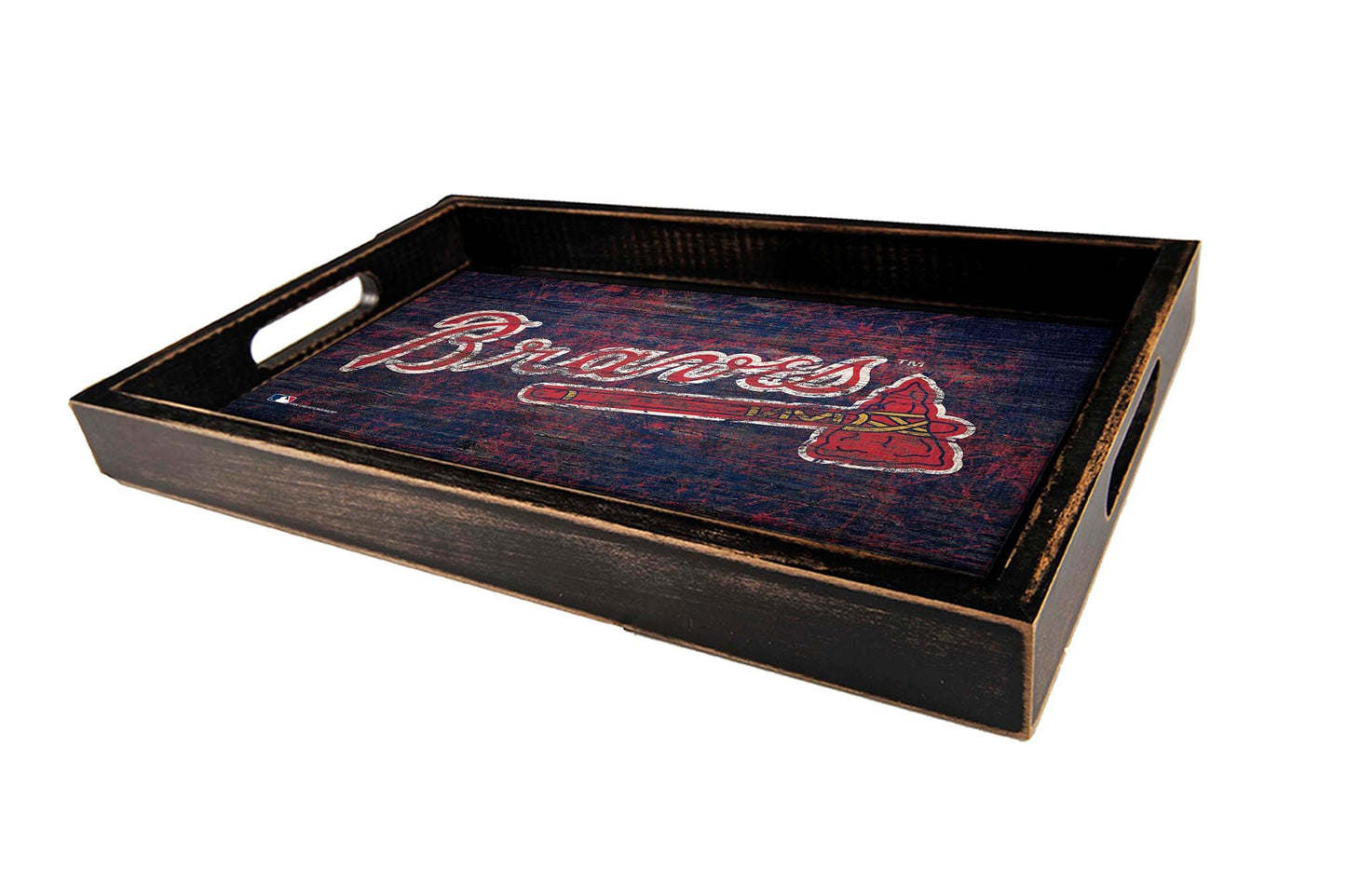 Atlanta Braves Distressed Logo Serving Tray by Fan Creations