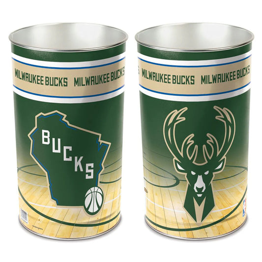 Milwaukee Bucks Metal Trash Can / Wastebasket by Wincraft