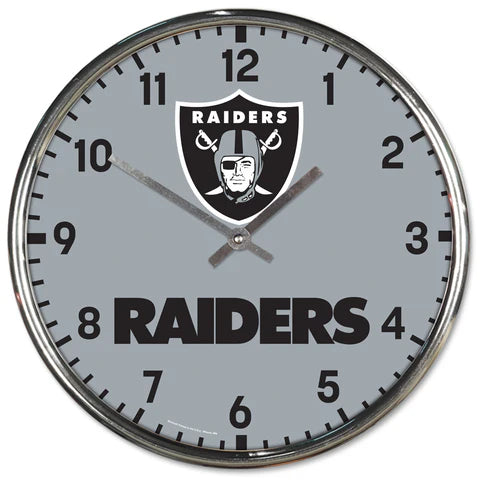 Las Vegas  Raiders 12" Round Chrome Wall Clock by Wincraft