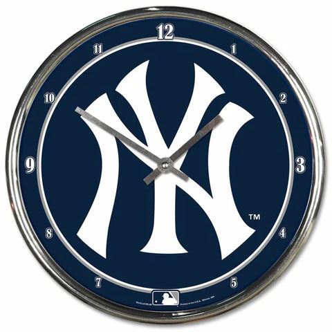 New York Yankees 12" Round Chrome Wall Clock by Wincraft