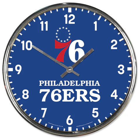 Philadelphia 76ers 12" Round Chrome Wall Clock by Wincraft